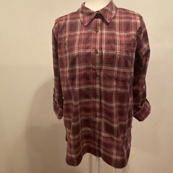 NWT Carhartt Women's Button Down Plaid  Work Shirt Size M (8/10) - Picture 1 of 9